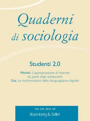 Quaderni di sociologia (2015). Vol. 69 Studenti 2.0. Offerta Speciale