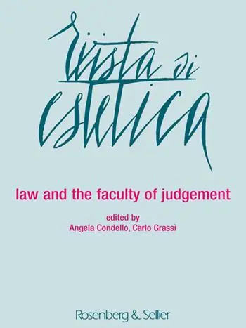 Non Perdere Rivista di estetica (2017). Vol. 65 Law and the faculty of judgemen.