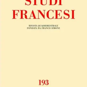 Studi francesi. Vol. 193 Solo Oggi