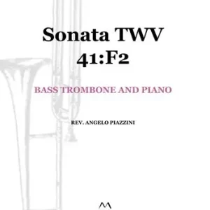 Promozione Esclusiva Sonata TWV 41 F2. Bass trombone and piano. Spartito