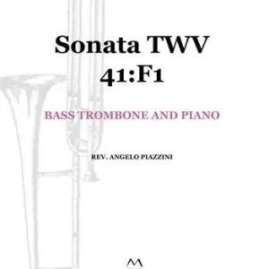 Sonata TWV 41 F1. Bass trombone and piano. Spartito Saldi
