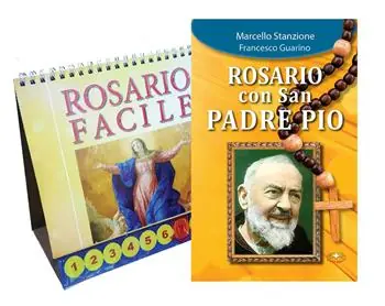 Novità Rosario con San Padre Pio. Ediz. a caratteri grandi. Con un rosario da tavolo composto da 40 schede da sfogliare con un cursore a piè di pagina aiuta a recitare correttamente ogni decina
