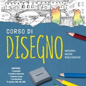 Corso di disegno. Materiali, metodi, realizzazioni. Ediz. a colori. Con carboncino. Con gomma pane. Con 3 matite (HB, 2H, 2B). Con 4 matite colorate Subito Disponibile