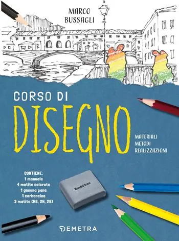 Corso di disegno. Materiali, metodi, realizzazioni. Ediz. a colori. Con carboncino. Con gomma pane. Con 3 matite (HB, 2H, 2B). Con 4 matite colorate Subito Disponibile