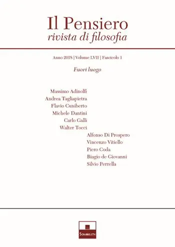 Must-Have Il pensiero. Rivista di filosofia (2018). Vol. 57/1 Fuori luogo
