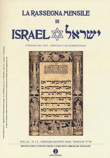 Sconto La rassegna mensile di Israel (2018). Vol. 84/1-2 Gennaio-Agosto