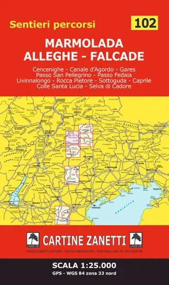 MArmolada - Alleghe - Falcade 1 25.000 GPS - WGS 84 zona 33 nord Sconto