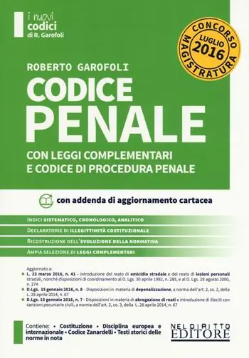 Soddisfatti O Rimborsati Codice penale con leggi complementari e codice di procedura penale. Concorso magistratura. Con aggiornamento online